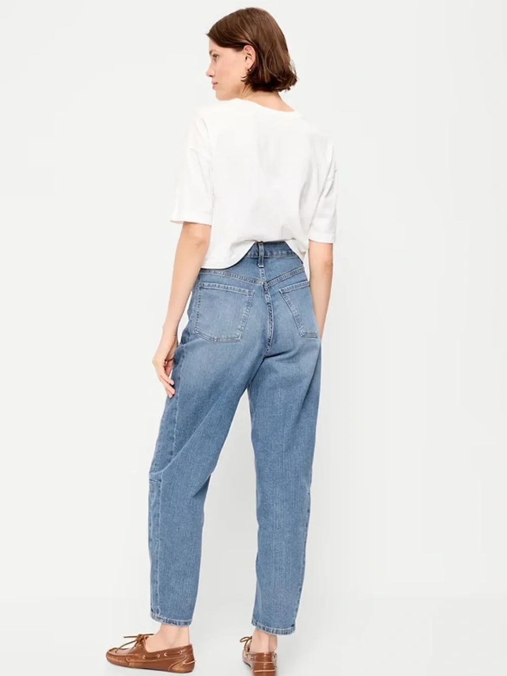 Old Navy High-Waisted Barrel Ankle Jeans - Picture 3 of 10